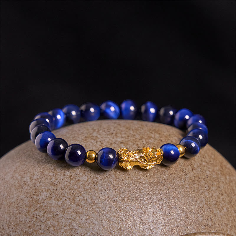 Bracelet Pixiu en perles œil de tigre de différentes couleurs , Buddha Stones, richesse et courage - image 8