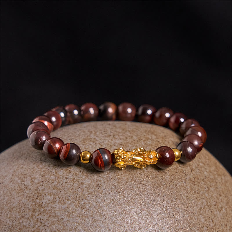 Bracelet Pixiu en perles œil de tigre de différentes couleurs , Buddha Stones, richesse et courage - image 17