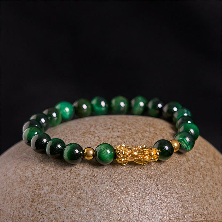 Bracelet Pixiu en perles œil de tigre de différentes couleurs , Buddha Stones, richesse et courage - image 22
