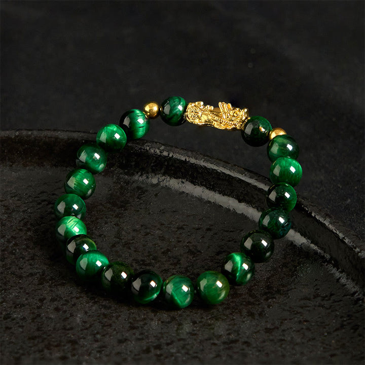 Bracelet Pixiu en perles œil de tigre de différentes couleurs , Buddha Stones, richesse et courage - image 23