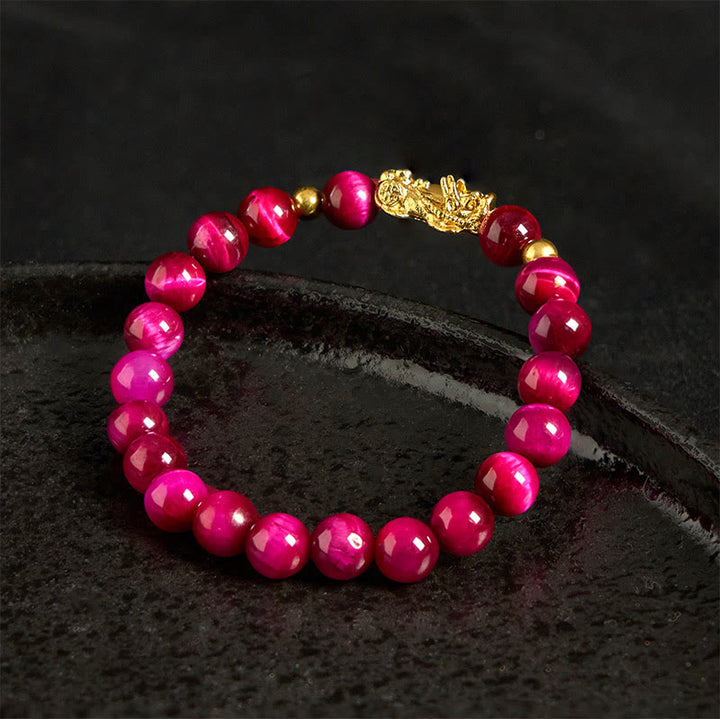 Bracelet Pixiu en perles œil de tigre de différentes couleurs , Buddha Stones, richesse et courage - image 14