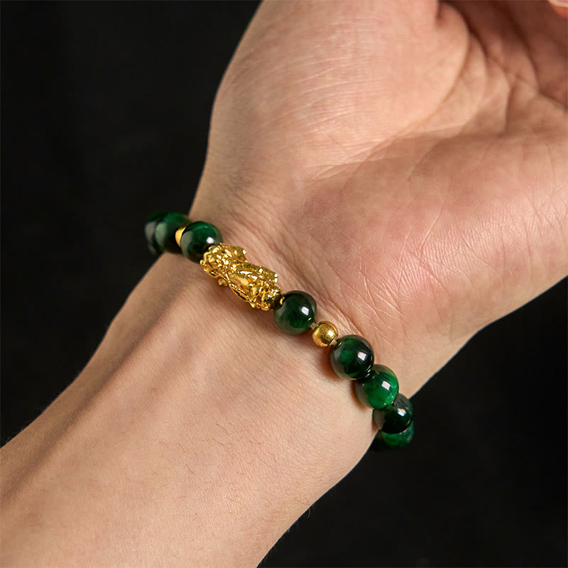 Bracelet Pixiu en perles œil de tigre de différentes couleurs , Buddha Stones, richesse et courage - image 24