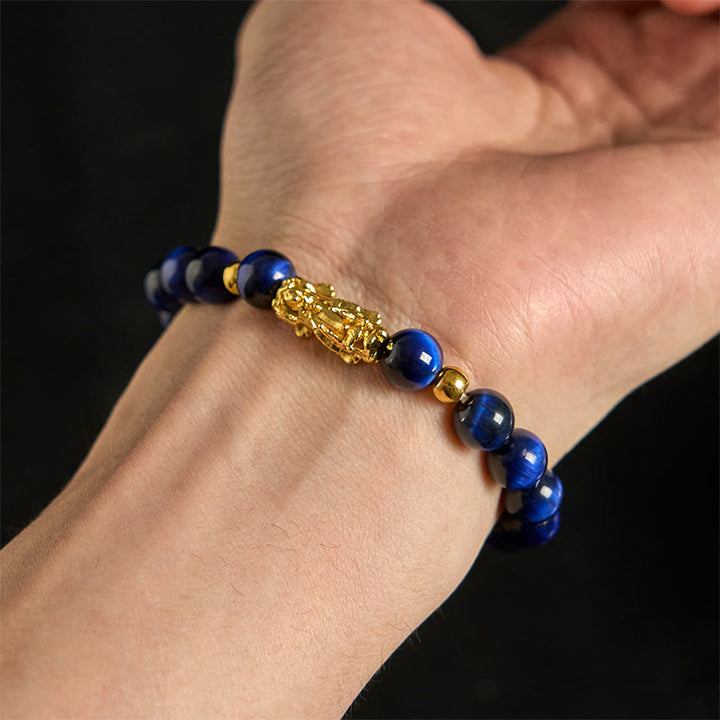 Bracelet Pixiu en perles œil de tigre de différentes couleurs , Buddha Stones, richesse et courage - image 10