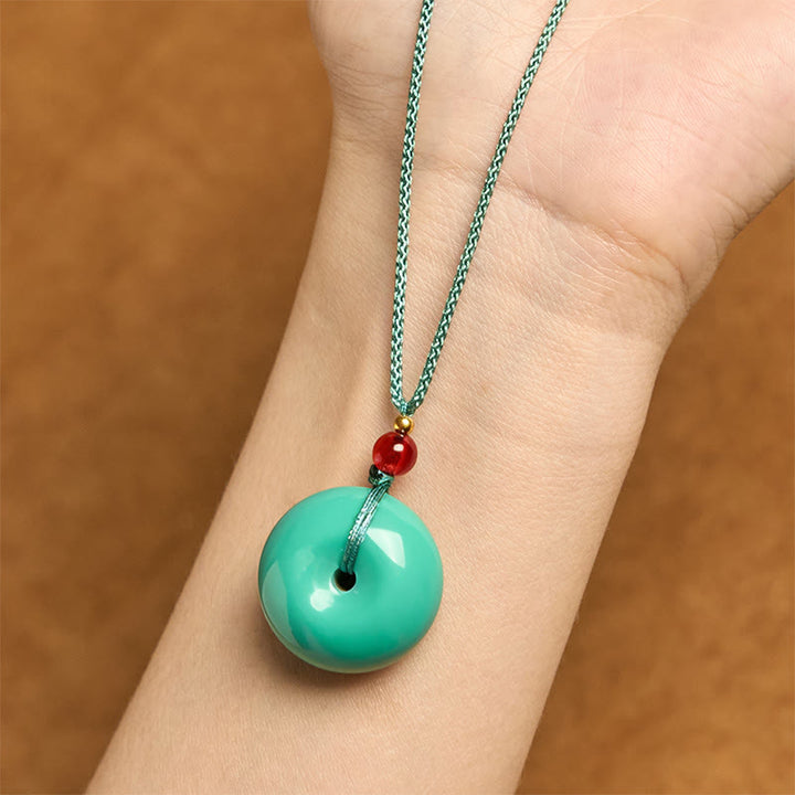 Collier avec pendentif en corde et boucle de paix turquoise et Buddha Stones - image 4