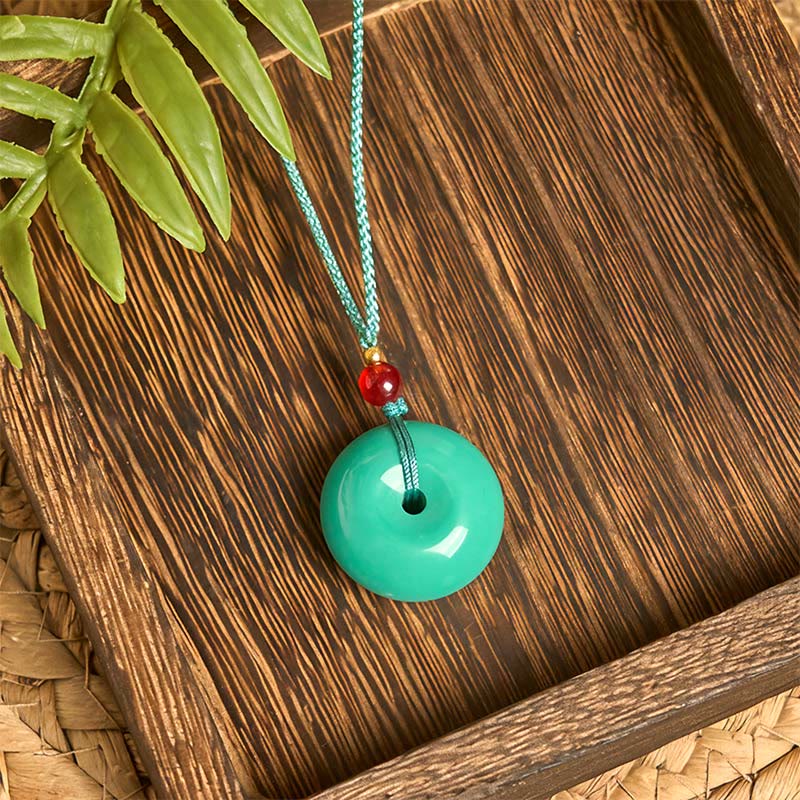 Collier avec pendentif en corde et boucle de paix turquoise et Buddha Stones - image 3