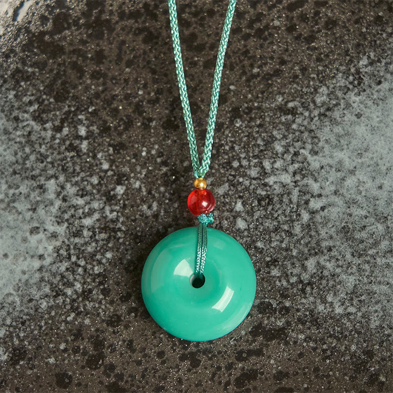 Collier avec pendentif en corde et boucle de paix turquoise et Buddha Stones - image 5