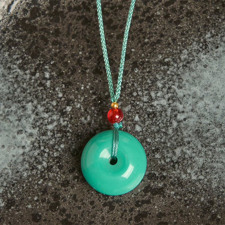 Collier avec pendentif en corde et boucle de paix turquoise et Buddha Stones - image 5