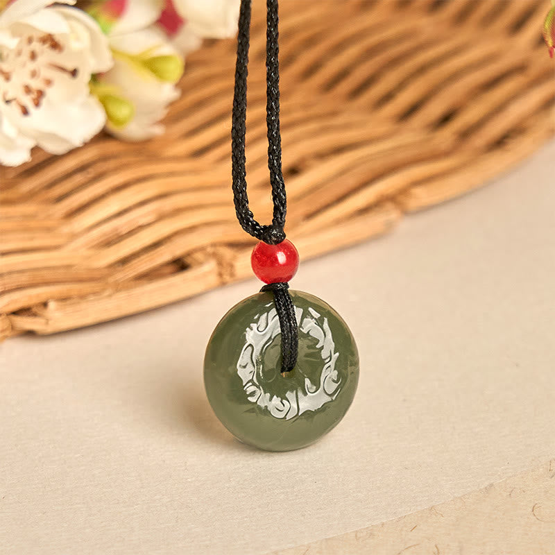 Collier en jade cyan avec pendentif porte-bonheur et Buddha Stones - image 5