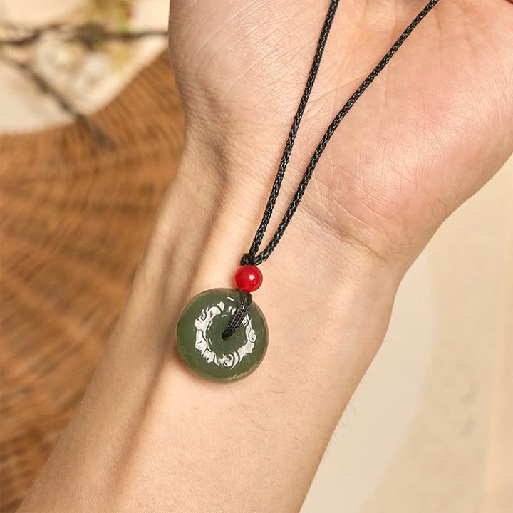 Collier en jade cyan avec pendentif porte-bonheur et Buddha Stones - image 11