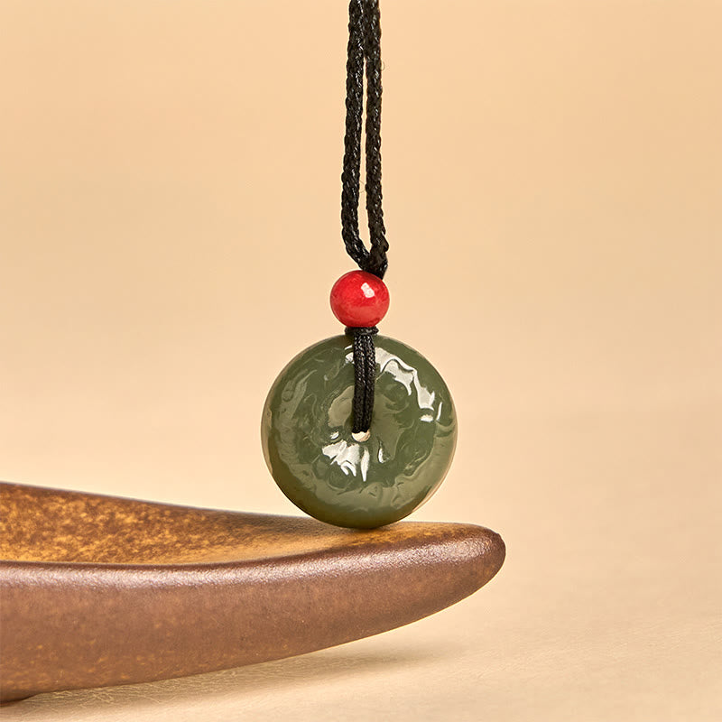 Collier en jade cyan avec pendentif porte-bonheur et Buddha Stones - image 3