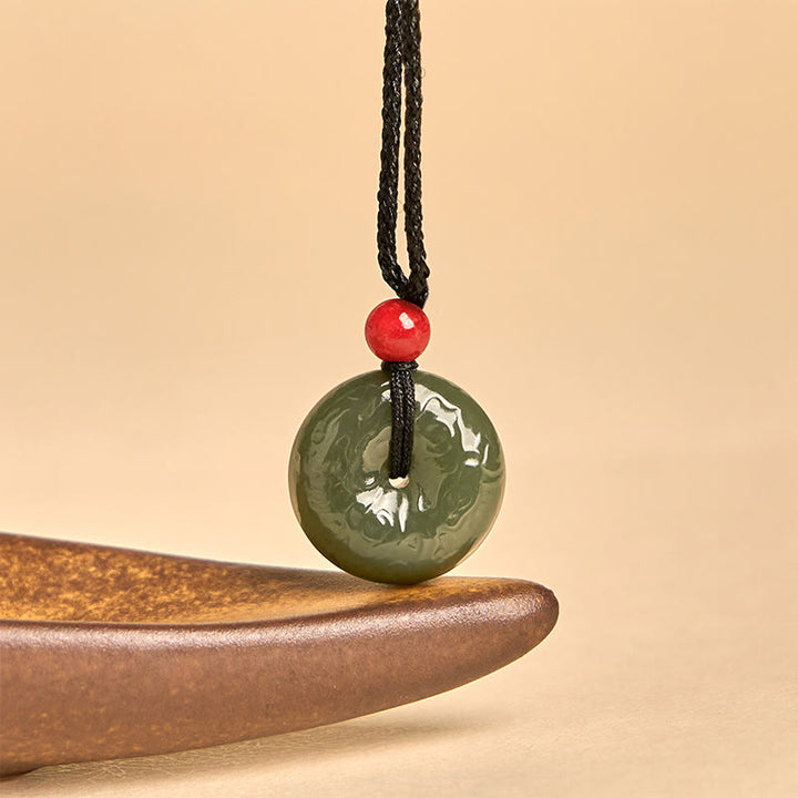 Collier en jade cyan avec pendentif porte-bonheur et Buddha Stones - image 3