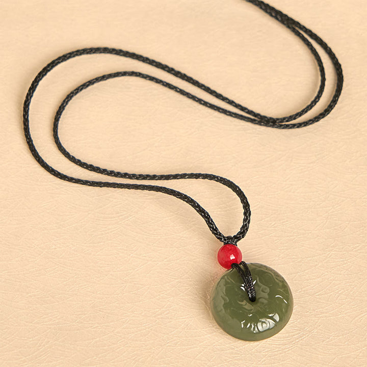 Collier en jade cyan avec pendentif porte-bonheur et Buddha Stones - image 9
