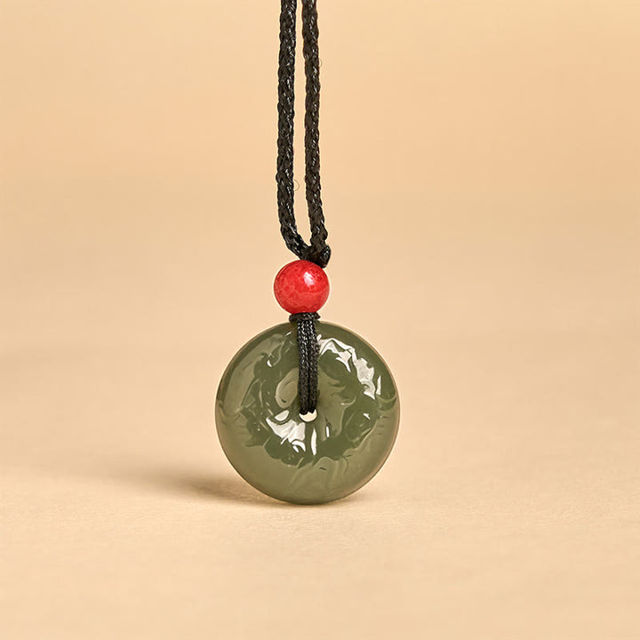 Collier en jade cyan avec pendentif porte-bonheur et Buddha Stones - image 4