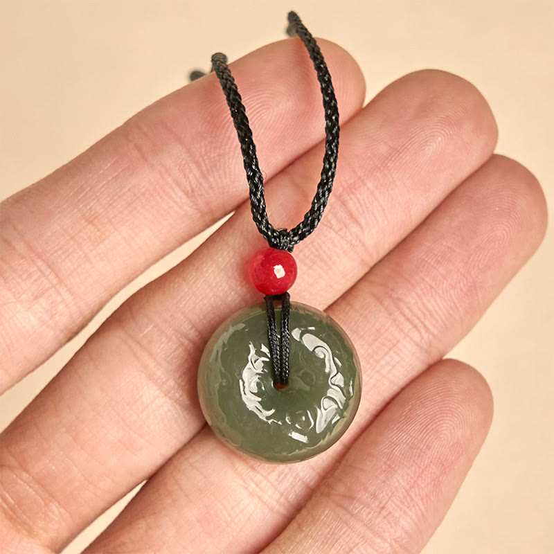 Collier en jade cyan avec pendentif porte-bonheur et Buddha Stones - image 12