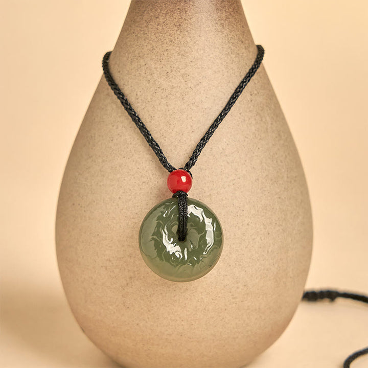 Collier en jade cyan avec pendentif porte-bonheur et Buddha Stones - image 10