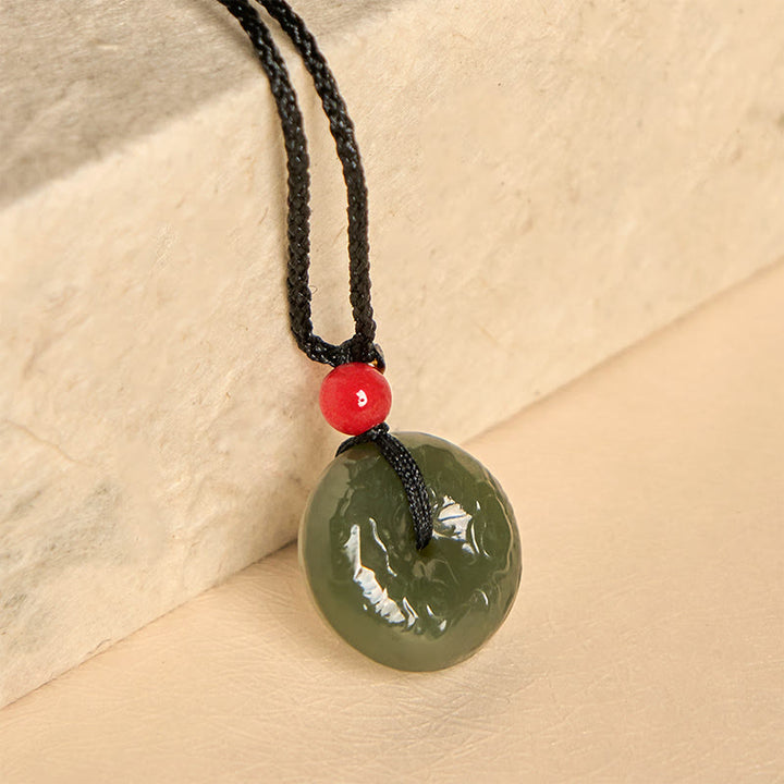 Collier en jade cyan avec pendentif porte-bonheur et Buddha Stones - image 8