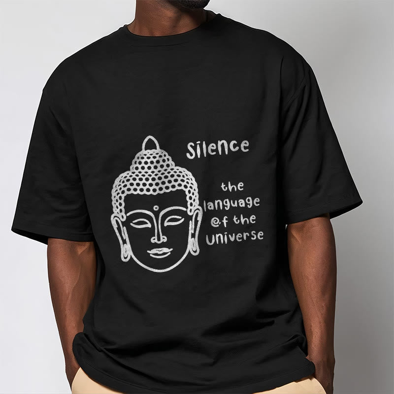 T-shirt décontracté en coton avec motif tête de Bouddha méditant et Buddha Stones - image 2