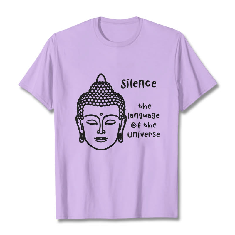 T-shirt décontracté en coton avec motif tête de Bouddha méditant et Buddha Stones - Prune - 2XL - image 17