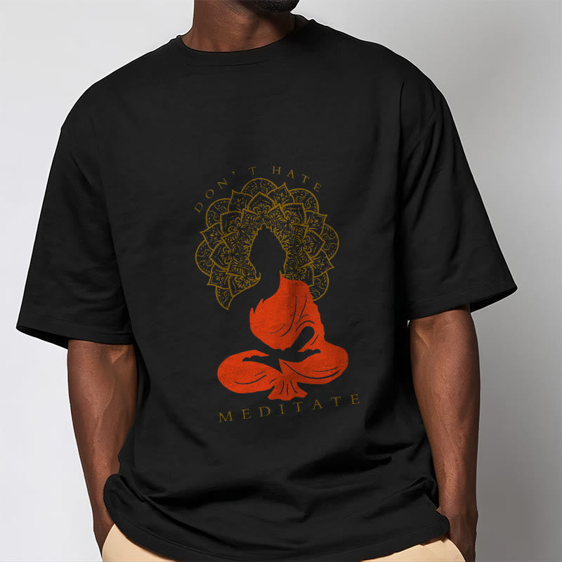 T-shirt décontracté en coton avec motif mandala et Buddha Stones méditatif - image 2