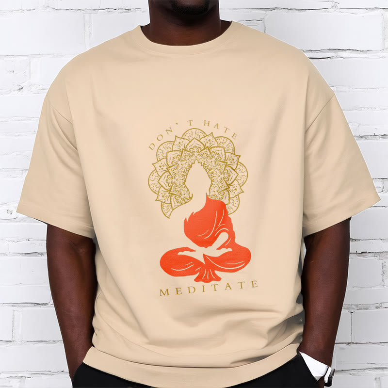 T-shirt décontracté en coton avec motif mandala et Buddha Stones méditatif - image 10