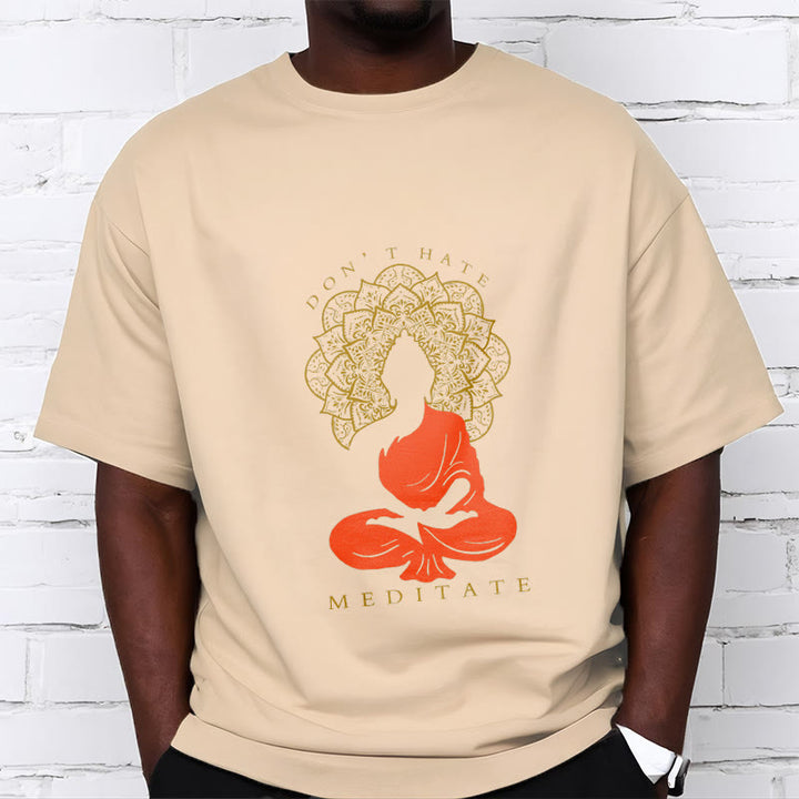 T-shirt décontracté en coton avec motif mandala et Buddha Stones méditatif - image 10