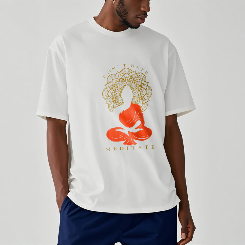 T-shirt décontracté en coton avec motif mandala et Buddha Stones méditatif - image 7