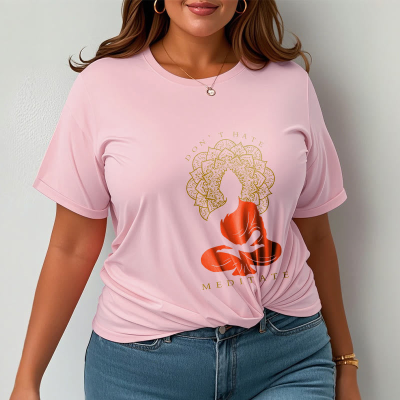 T-shirt décontracté en coton avec motif mandala et Buddha Stones méditatif - image 14