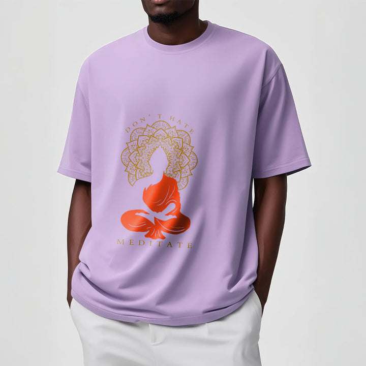 T-shirt décontracté en coton avec motif mandala et Buddha Stones méditatif - image 18