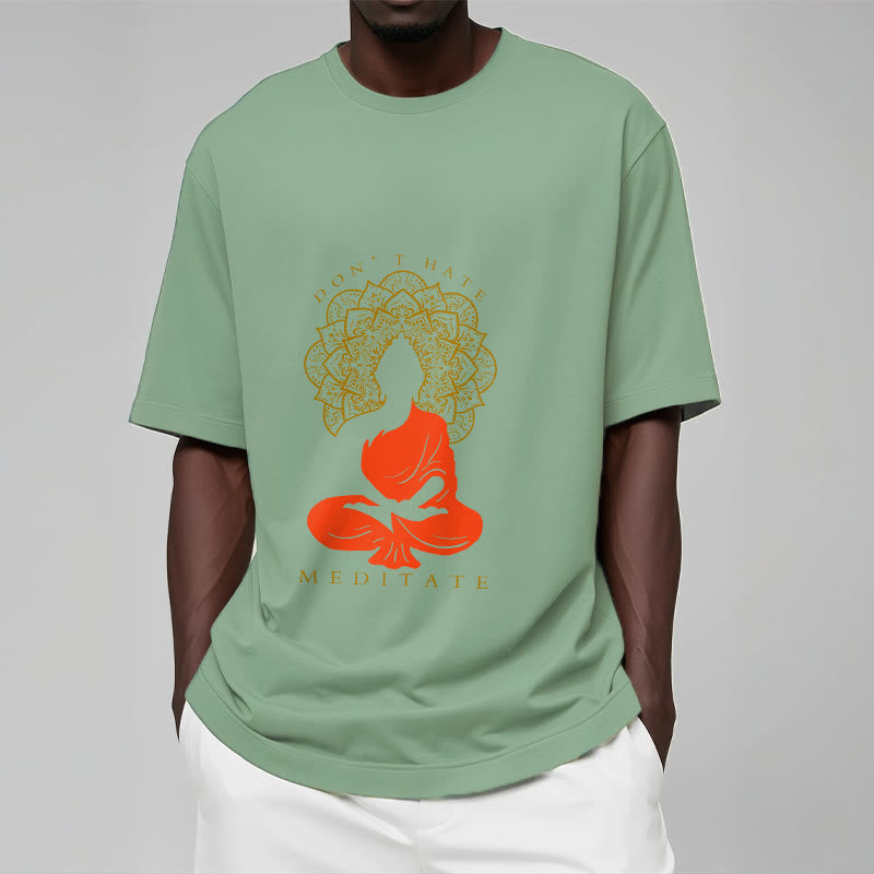 T-shirt décontracté en coton avec motif mandala et Buddha Stones méditatif - image 16