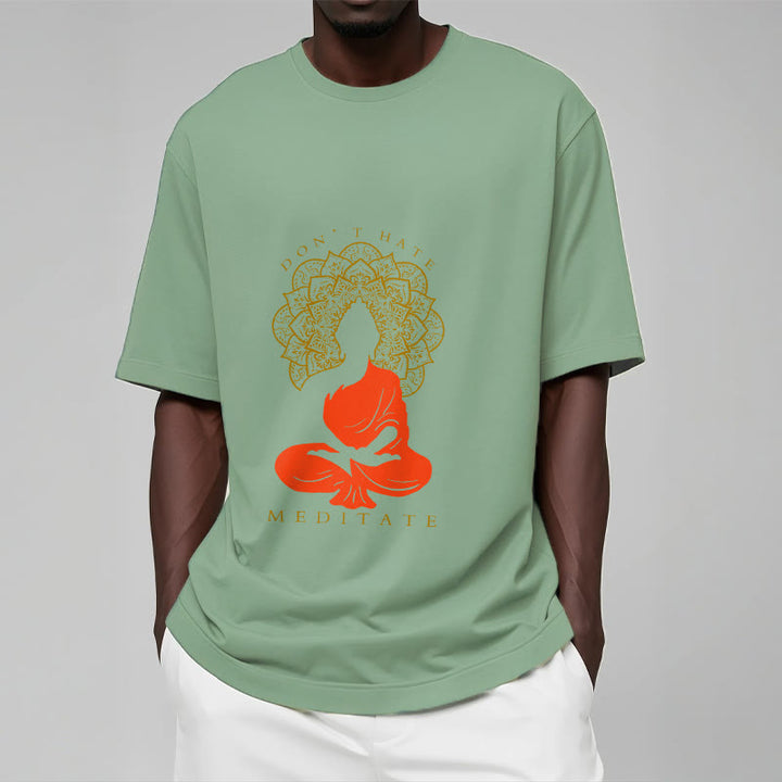 T-shirt décontracté en coton avec motif mandala et Buddha Stones méditatif - image 16