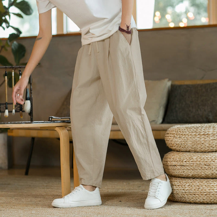 Pantalon d'été en coton avec poches Buddha Stones pour homme - image 1