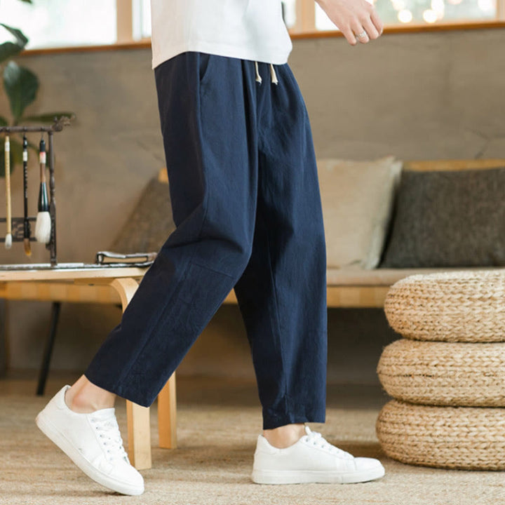 Pantalon d'été en coton avec poches Buddha Stones pour homme - image 15