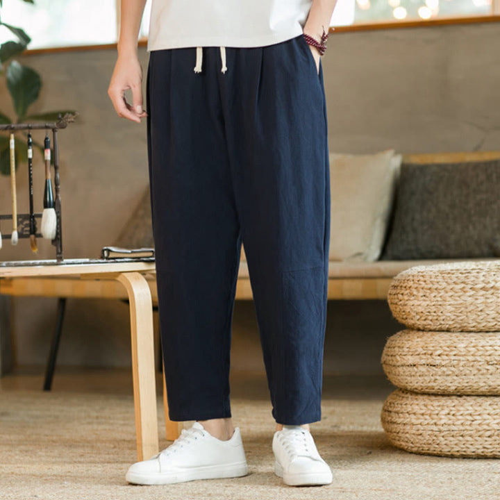 Pantalon d'été en coton avec poches Buddha Stones pour homme - image 14