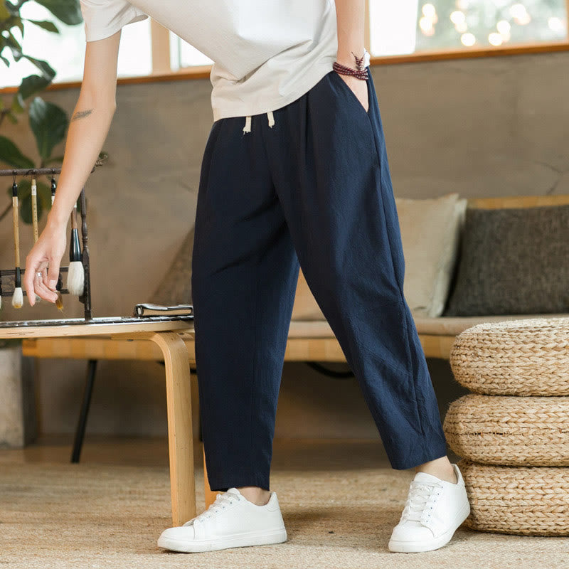 Pantalon d'été en coton avec poches Buddha Stones pour homme - image 17