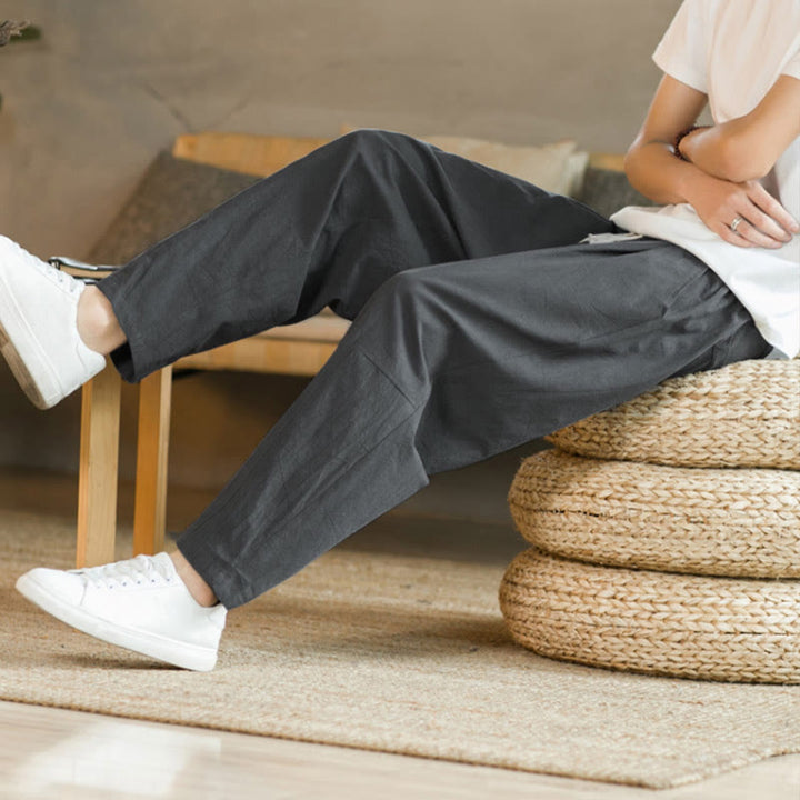 Pantalon d'été en coton avec poches Buddha Stones pour homme - image 21