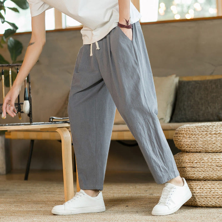 Pantalon d'été en coton avec poches Buddha Stones pour homme - image 22