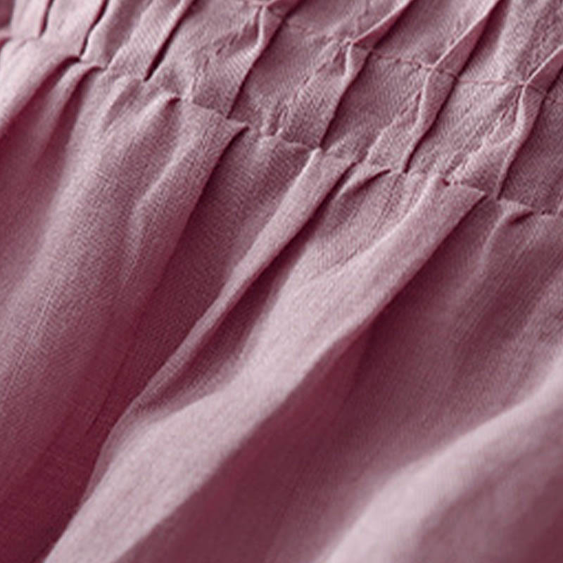 Chemise à manches courtes et col en V pour femme, style décontracté uni, Buddha Stones - image 7