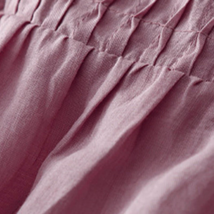 Chemise à manches courtes et col en V pour femme, style décontracté uni, Buddha Stones - image 7