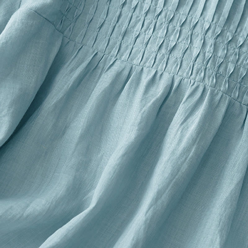 Chemise à manches courtes et col en V pour femme, style décontracté uni, Buddha Stones - image 28