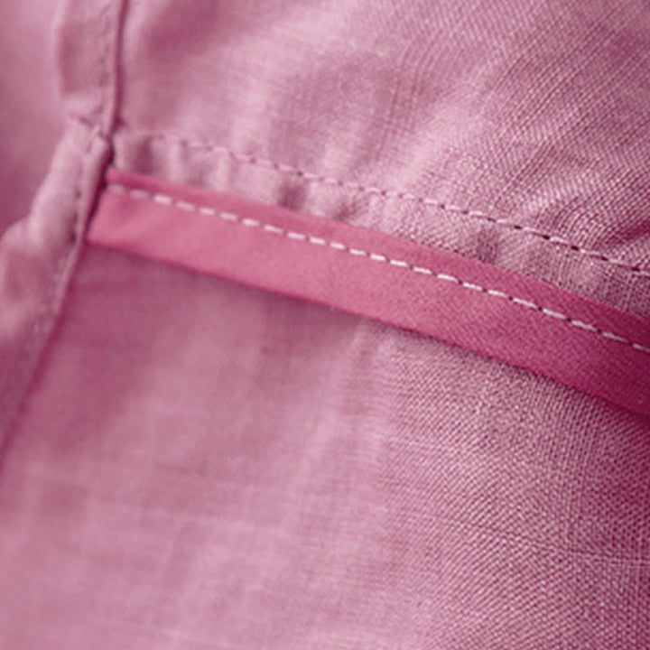 Chemise à manches courtes et col en V pour femme, style décontracté uni, Buddha Stones - image 21