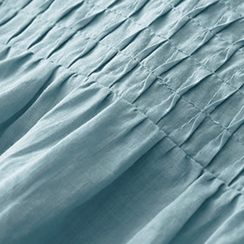 Chemise à manches courtes et col en V pour femme, style décontracté uni, Buddha Stones - image 27