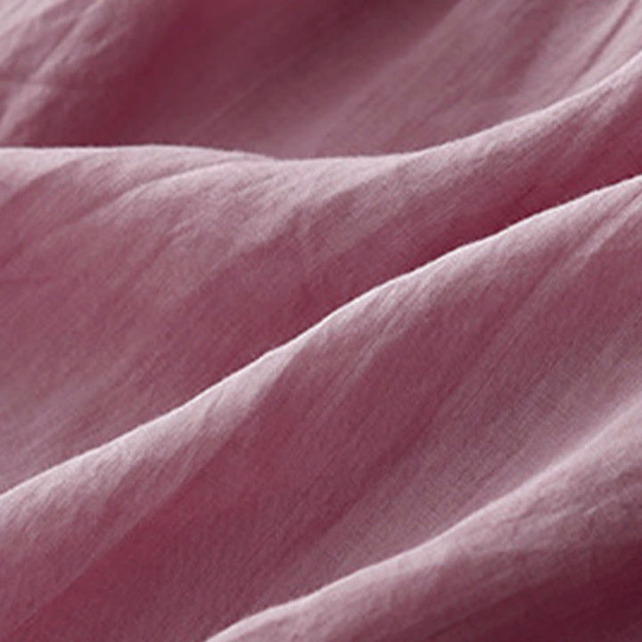 Chemise à manches courtes et col en V pour femme, style décontracté uni, Buddha Stones - image 8