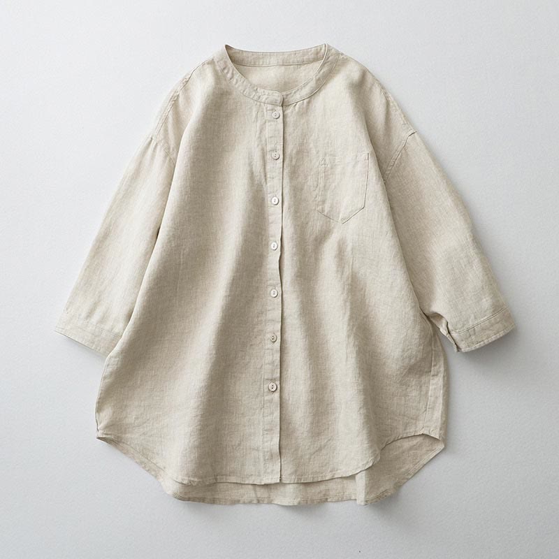 Chemise boutonnée à manches trois-quarts et motif Buddha Stones - Lin - US8-10，UK/AU12-14，EU40-42 (2XL) - image 2