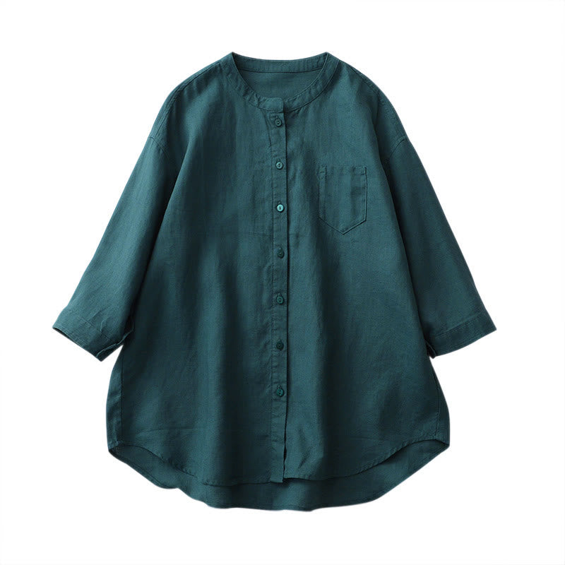 Chemise boutonnée à manches trois-quarts et motif Buddha Stones - image 15
