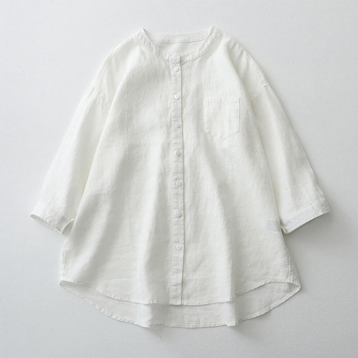 Chemise boutonnée à manches trois-quarts et motif Buddha Stones - Blanc - US8-10，UK/AU12-14，EU40-42 (2XL) - image 28