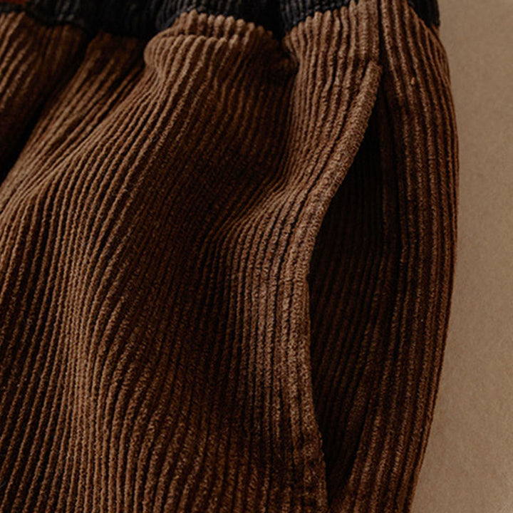 Pantalon sarouel en velours côtelé de coton contrasté Buddha Stones pour femme, doublé polaire thermique avec poches - image 26