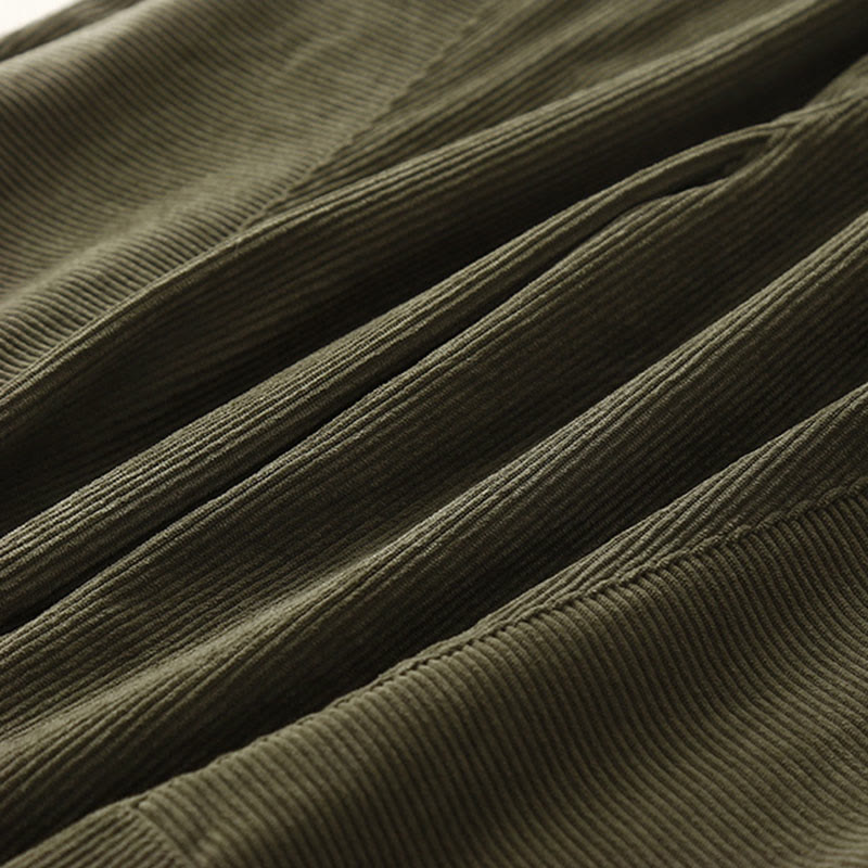 Pantalon sarouel en velours côtelé de coton uni vintage Buddha Stones Commute pour femme avec poches - image 6