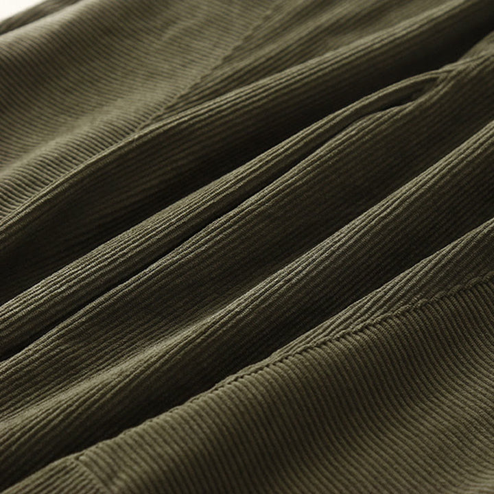 Pantalon sarouel en velours côtelé de coton uni vintage Buddha Stones Commute pour femme avec poches - image 6