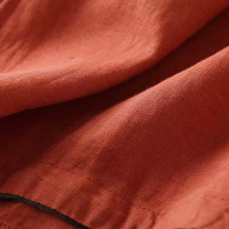 Chemise décontractée en coton à manches longues et col incliné avec broderies de Buddha Stones et fleurs pour femme - image 3
