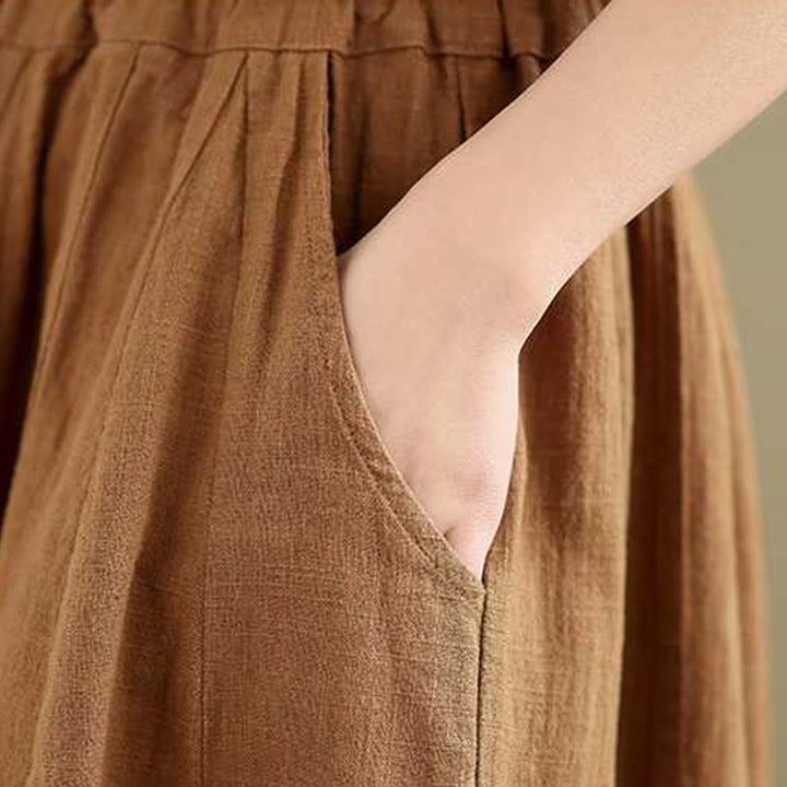 Pantalon sarouel en coton et lin pour femme, décontracté et simple, avec poches, motif Buddha Stones, printemps - image 8